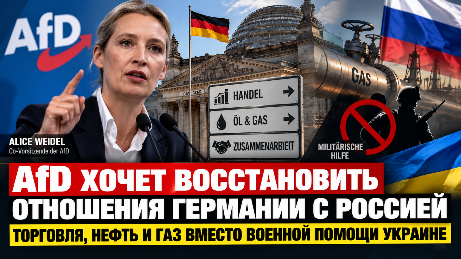AfD хочет восстановить отношения Германии с Россией: торговля, нефть и газ вместо военной помощи Украине