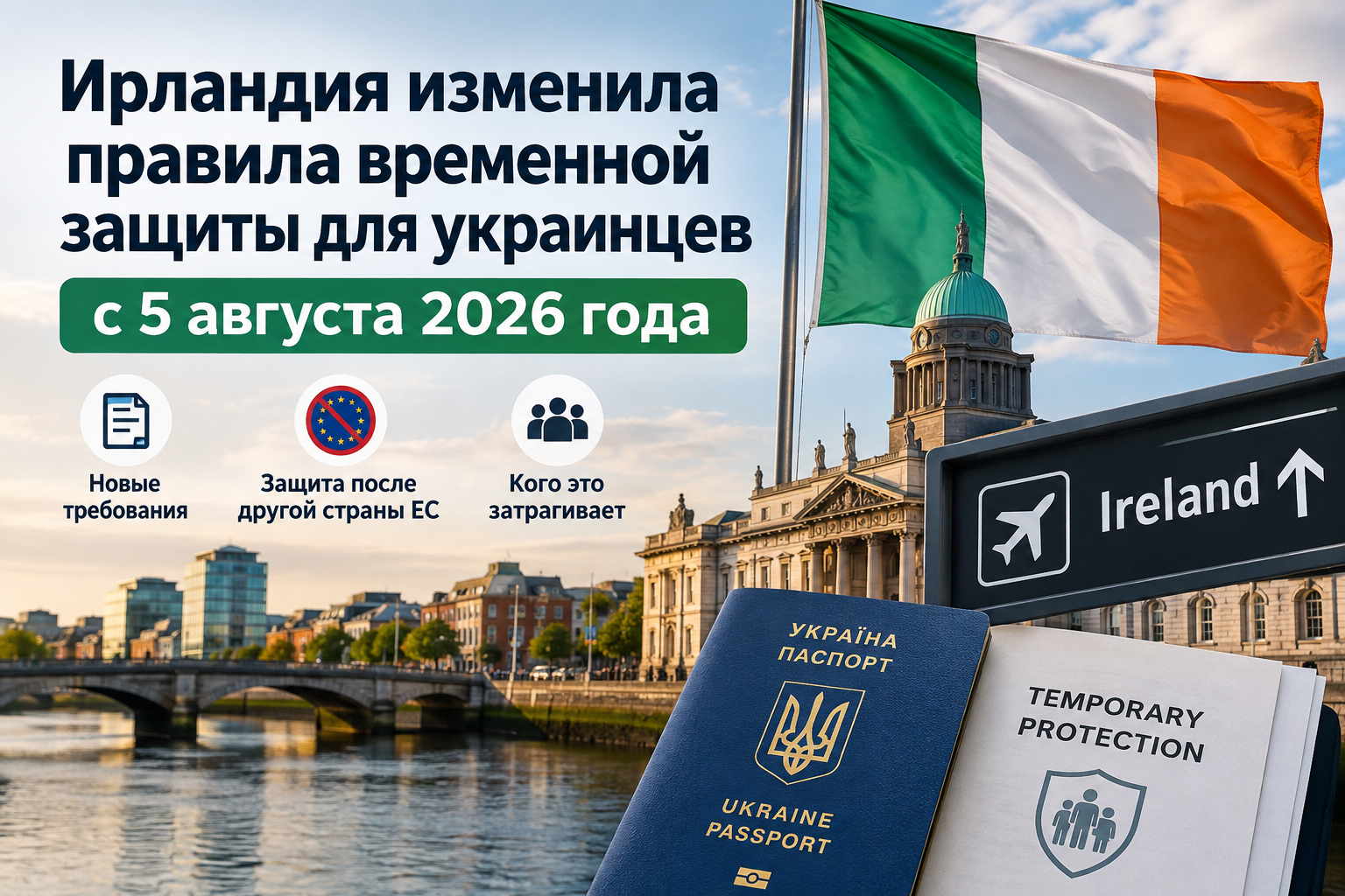 Ирландия изменила правила временной защиты для украинцев с 5 августа 2026 года