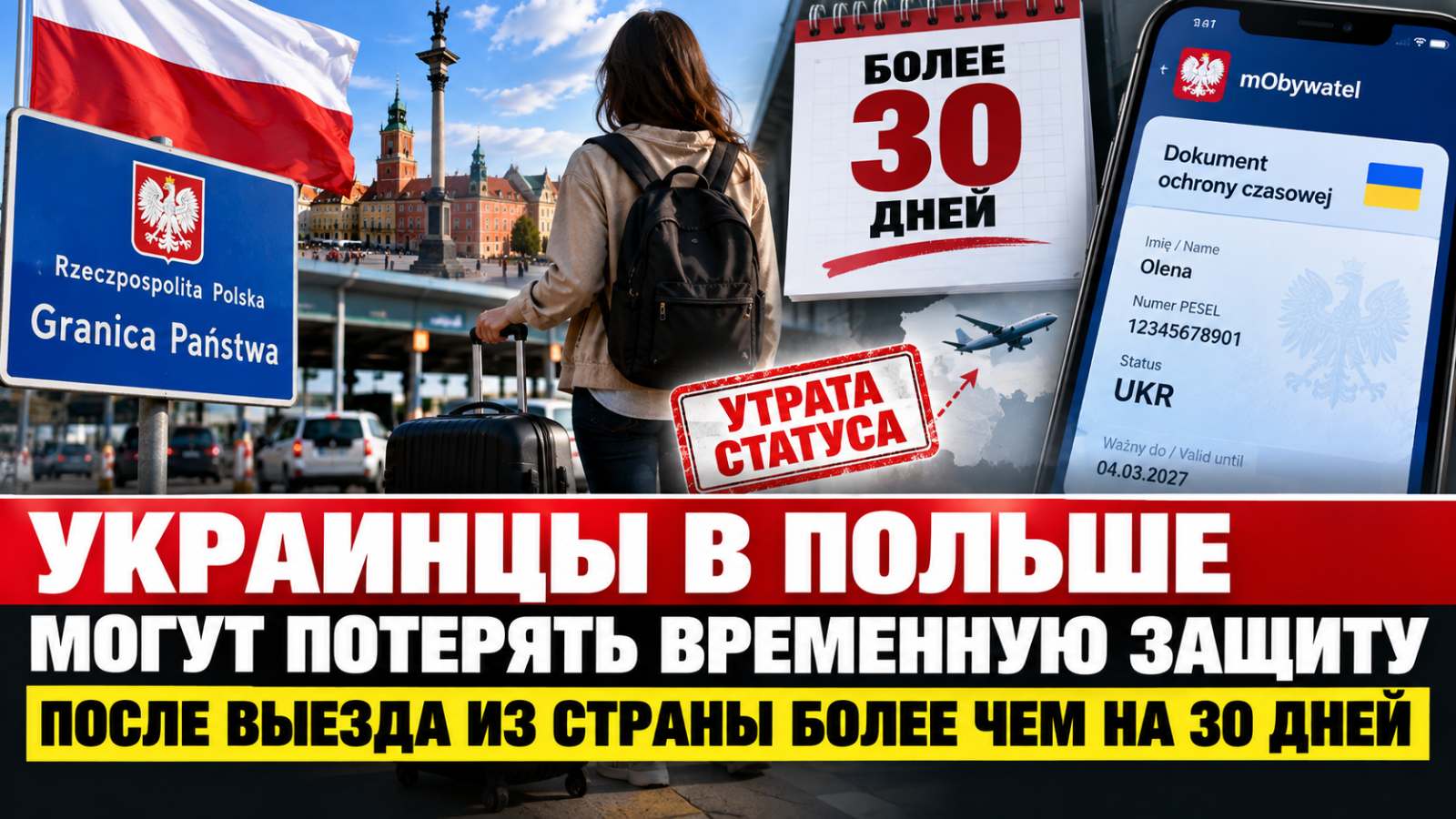 Украинцы в Польше могут потерять временную защиту после выезда из страны: правило 30 дней действует и в 2026 году