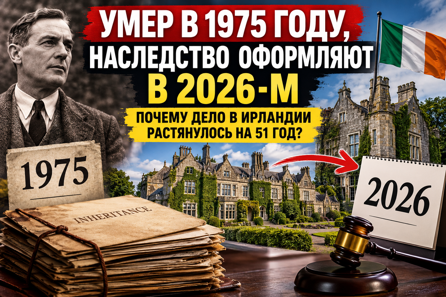 Умер в 1975 году, наследство оформляют в 2026-м: почему дело в Ирландии растянулось на 51 год