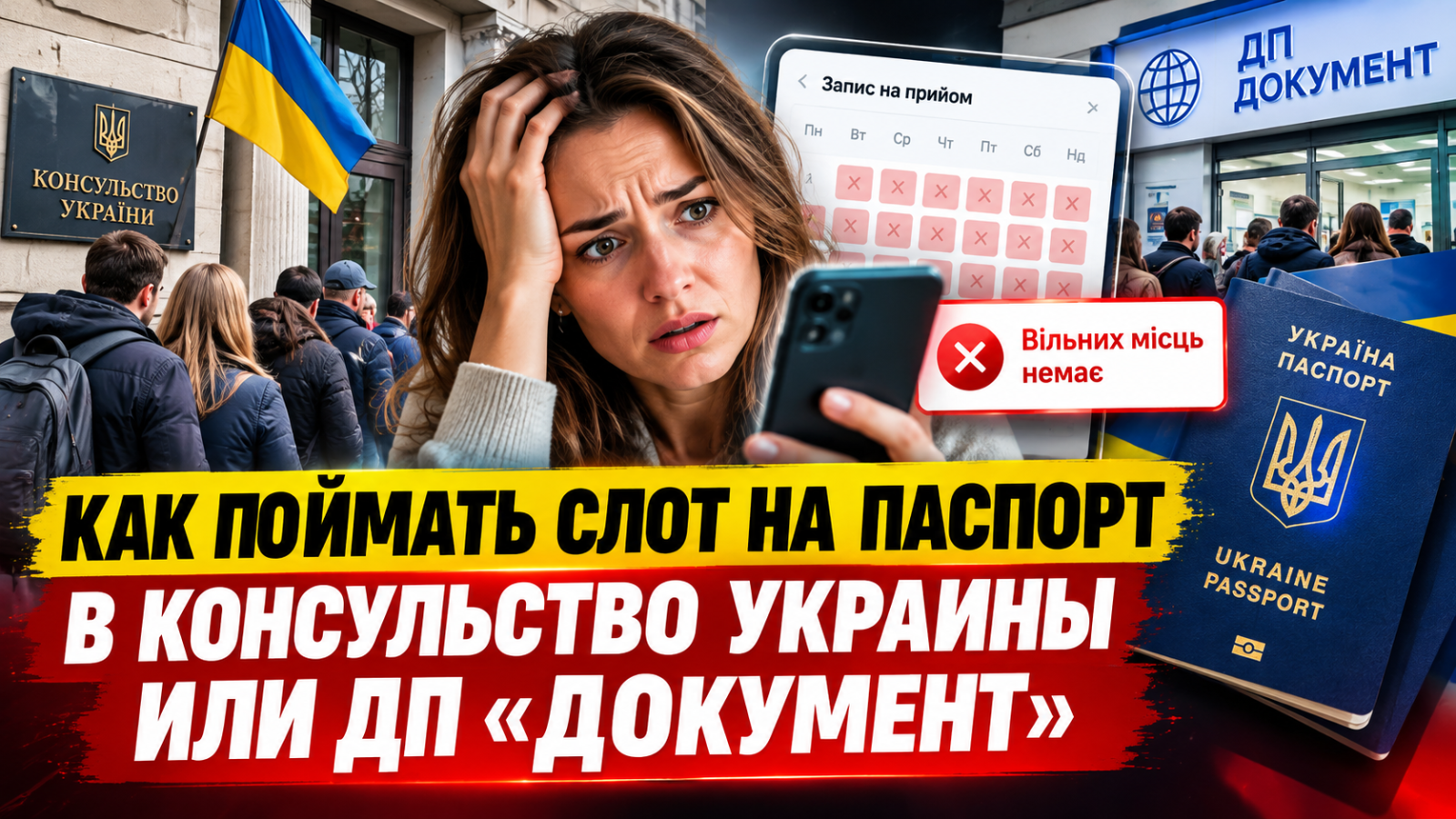 Как поймать слот на паспорт за границей: почему украинцам всё сложнее записаться в консульство или ДП «Документ»