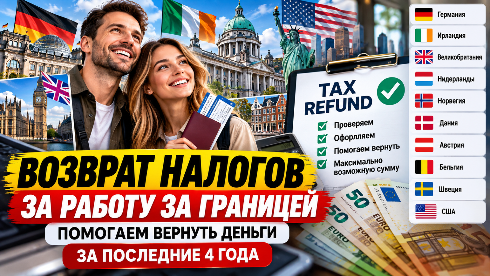 Работали за границей? Помогаем вернуть переплаченные налоги за прошлые годы