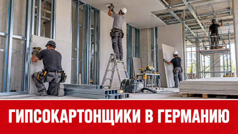 РАБОТА В ГЕРМАНИИ. Монтажники сухого строительства — гипсокартонщики